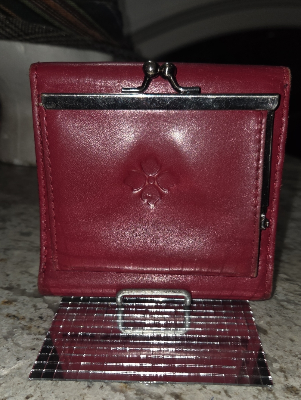 Patricia Nash Red Leather Kiss-Lock Coin Purse